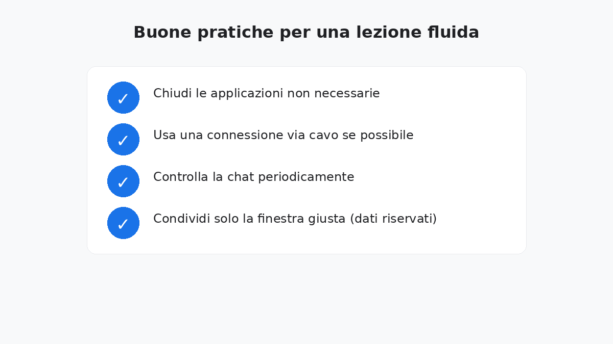 Guida per i docenti: tenere un corso con Google Meet 5 Buone pratiche per una lezione fluida