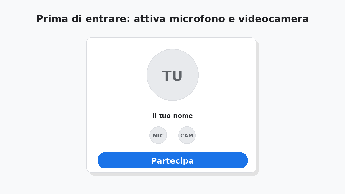 Come partecipare a un corso online con Google Meet 3 La schermata di ingresso di Google Meet